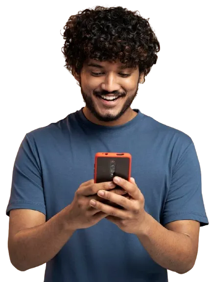 Traveler using his eSIM before flying